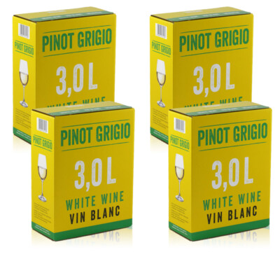Neon Pinot Grigio, trocken, Bag-in-Box, sortenreines Weinpaket (4x3,0l)