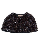 Marni Paillette Sequin Beads And Jeweled Capelet Shrug Top