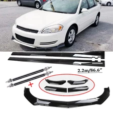 For Chevrolet Impala Front Bumper Lip Spoiler Splitter Glossy Black Body Kits