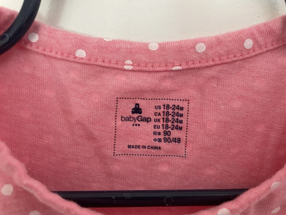 Camisa de manga larga rosa a lunares de mezcla de algodón rosa 18-24 M Baby Gap para bebés niñas Foto 2 de 4