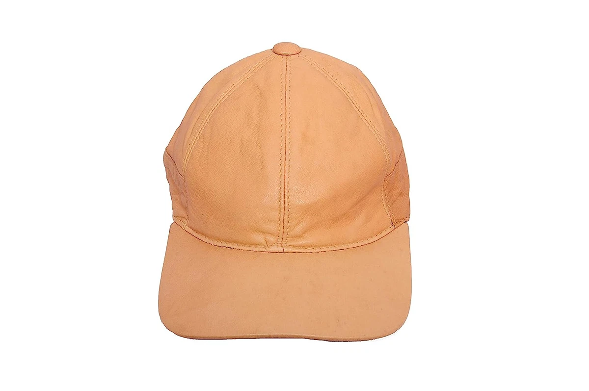 New 100 Genuine Real Goat Brown Leather Baseball Cap Hat Sports