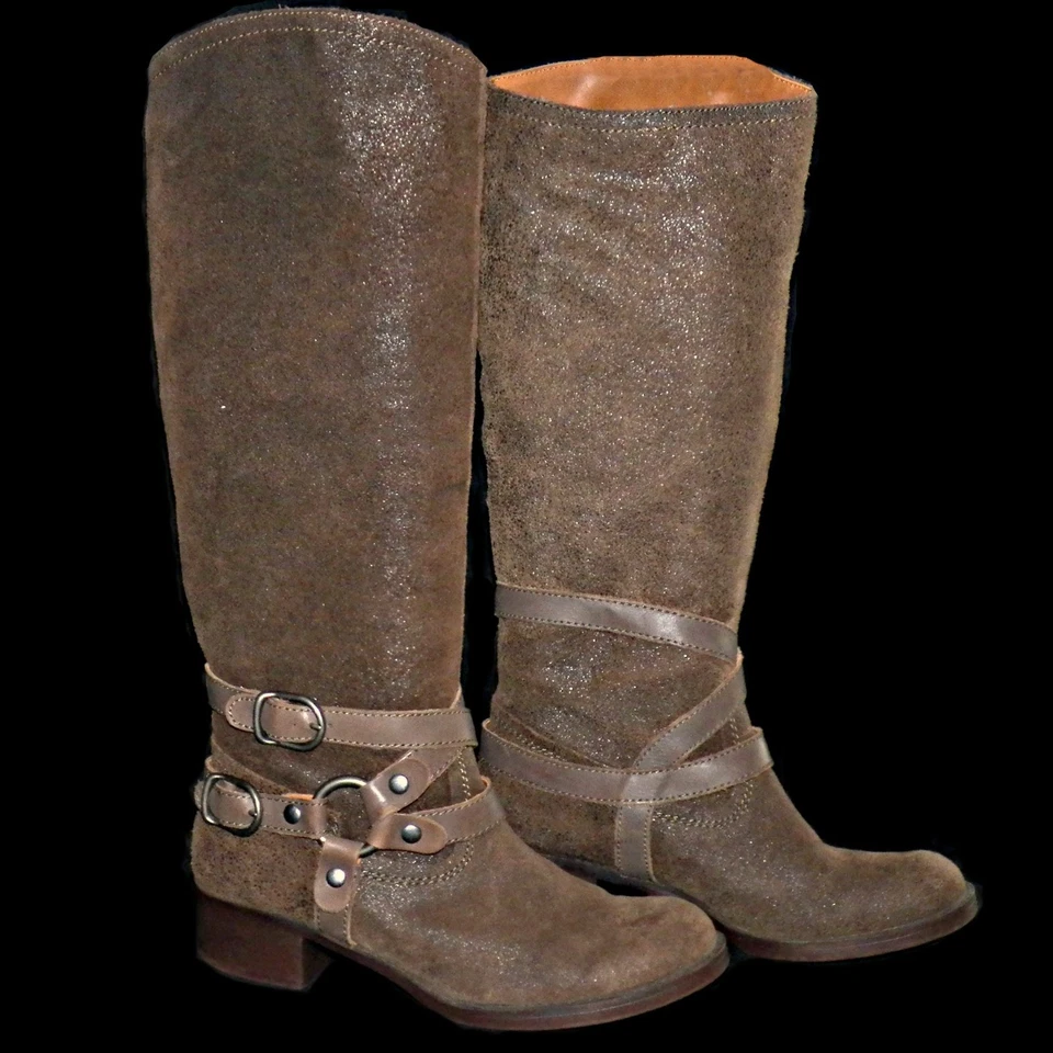 Lucky Brand Hanah Foncé Earth Délavé Marron Daim Bottes Équitation 11 M Eur 41.5 - Photo 4/4