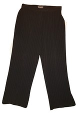 INVESTMENTS Petites Black Striped Stretch Dress Slacks Women's Size 10P
