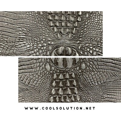 Embossed Leather Croc Grey & Silver, Leather Sheets for Crafters, Wallets, Bags