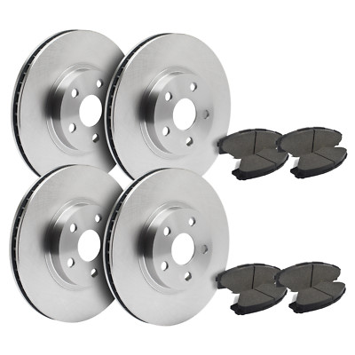 Front & Rear Brake Rotors + Ceramic Pads for 2014-2017 2018 2019 Ford Fiesta