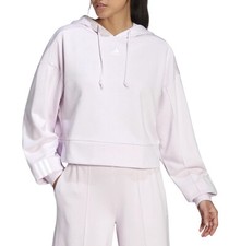 Adidas Women's Hyperglam French Terry Hooded Sweatshirt, Almost Pink
