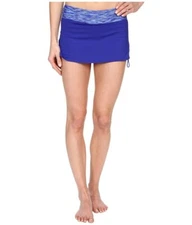 TYR Womens Sonoma Active Mini Skort Fit Bikini Bottom Swimwear Blue Size S