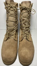 US Military HOT WEATHER COMBAT BOOTS Vibram Soles Desert Tan Size 13 R