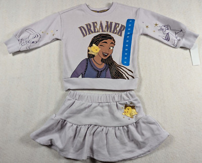 Disney Wish - DREAMER - 2 Piece Sweatshirt & Skort Set - Size 2T - Light Purple