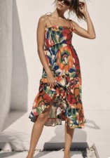 Farm Rio Anthropologie Smocked Cover Up Dress Size L NWT 