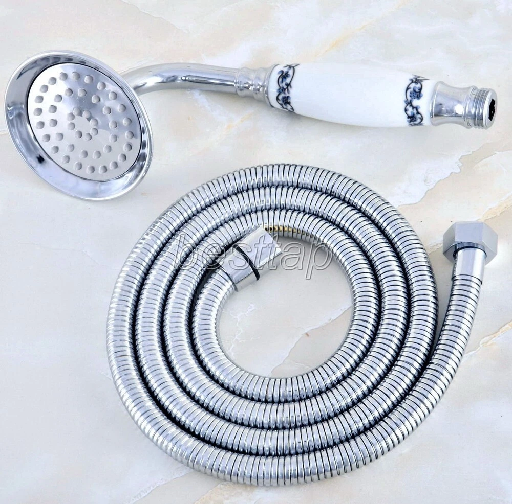 Polished Chrome Bathroom Hand-held Shower Head + 1.5m Shower Hose shh025
Opens in a new window or ta