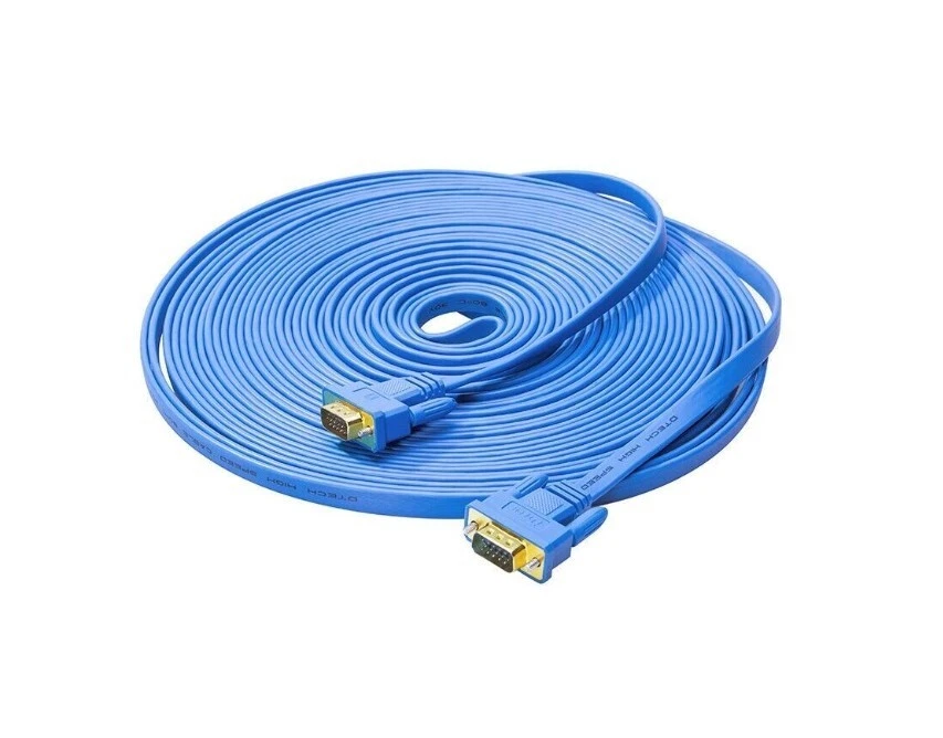 DTECH VGA Monitor Cable, 50ft, Flat, Male to Male, 15 Pin, Full HD, SVGA - Image 2 of 3