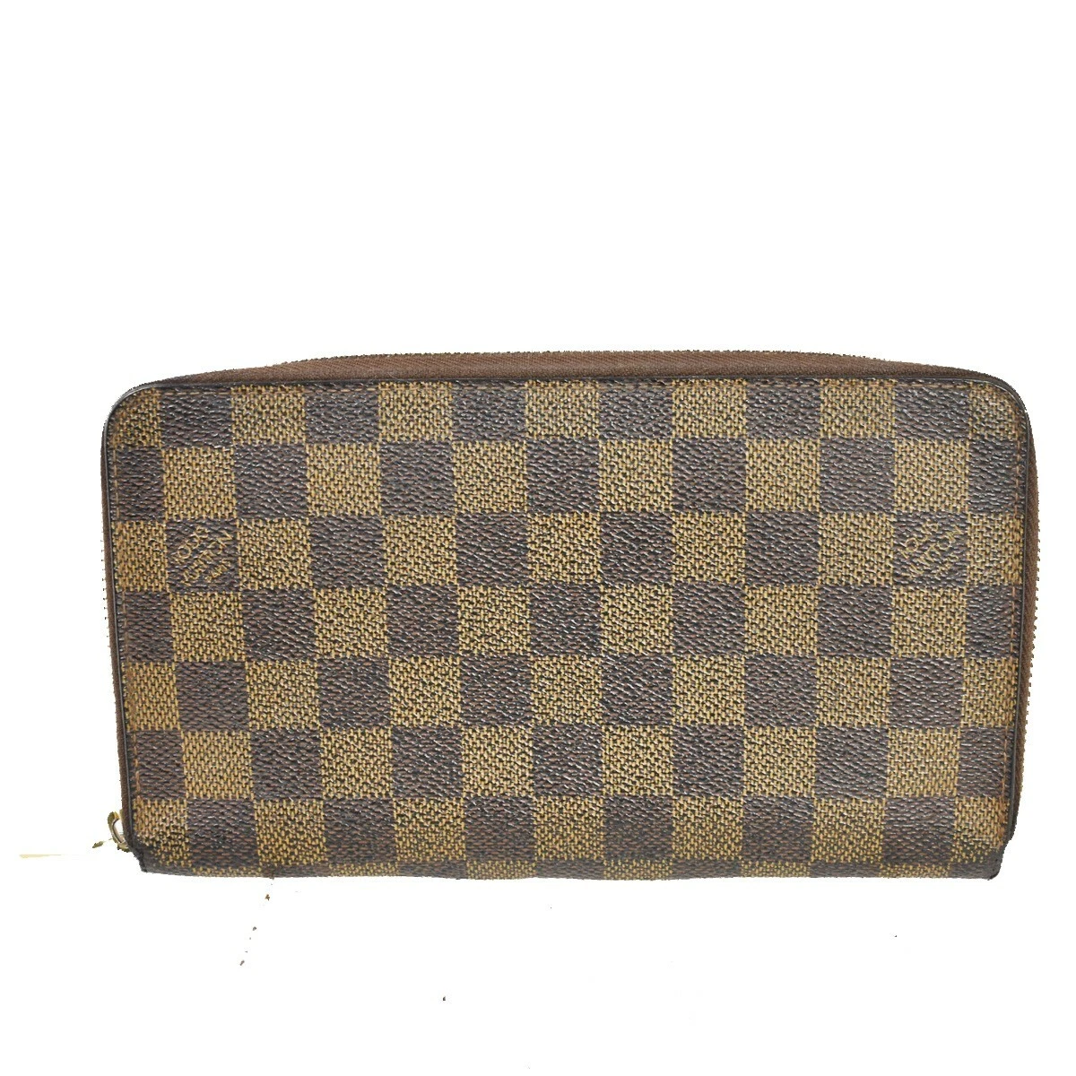 LOUIS VUITTON Zippy Organizer Wallet Purse Damier Ebene Brown