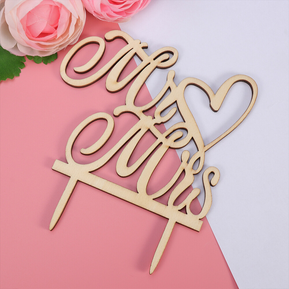 2 Stück Cake Toppers Mr & Mrs Holz Cupcake Toppers Hochzeitstorte
