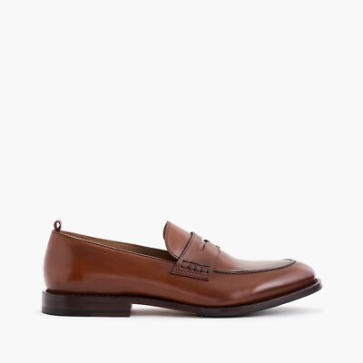 BRAND NEW J. Crew K9294 Oar Stripe Penny Loafers Italian Leather Sienna Size 10 J. Crew Oar Stripe Penny Loafer - Burnished Sienna - K9294  main image 3