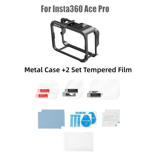 For Insta360 Ace Pro Camera Metal Case/Lens Tempered Film Glass Screen Protector - Picture 20 of 25