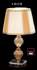 Lampada da comodino  Elegante ambra - trasparente double' con paralume bicolore