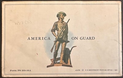 US W57(2) in Postal Savings Booklet (Form PS333-10A); Savings