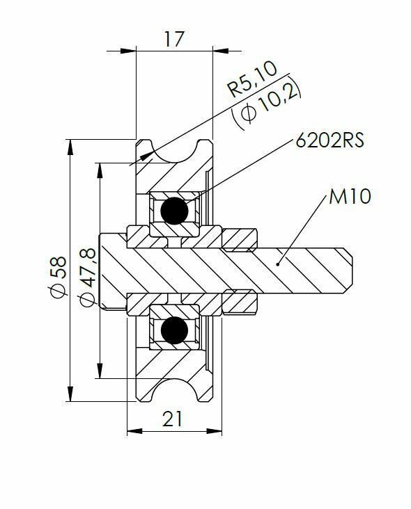 ZAB-S Metallrollen Für Schiebetore - Tragrollen Mit Lager Für Seile Ø44-79mm