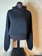 Savage X Fenty Women's Cropped Hoodie Black Size Large 12-14 Rihanna
