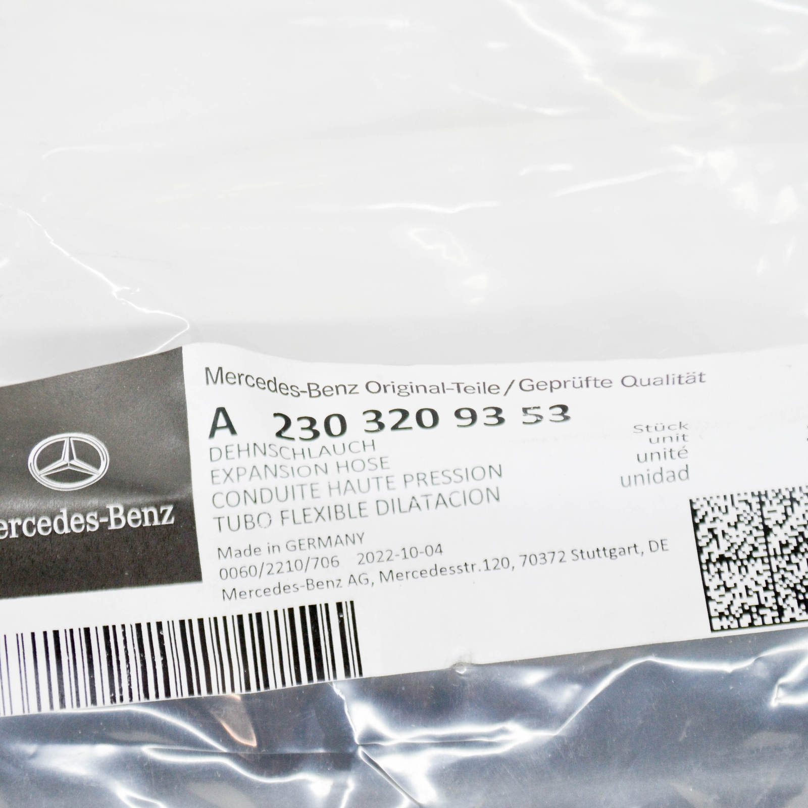 NEW MERCEDES-BENZ SL R230 PUMP TO SEPARATION POINT HOSE 