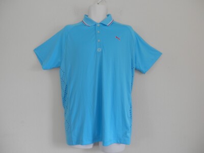Puma Golf RAGLAN LAZER CUT Polo COOL CELL Shirt UV PROTECTION Top~Men size M NWT