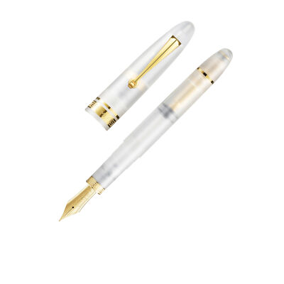 Omas Ogiva Fountain Pen in Frosted Demonstrator with Gold Trim - 14kt Broad Nib