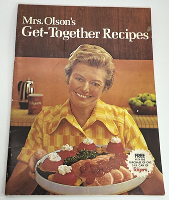 Vintage 1973 Mrs Olsons Get-Together Recipes FOLGERS COFFEE Cook Book 65pgs