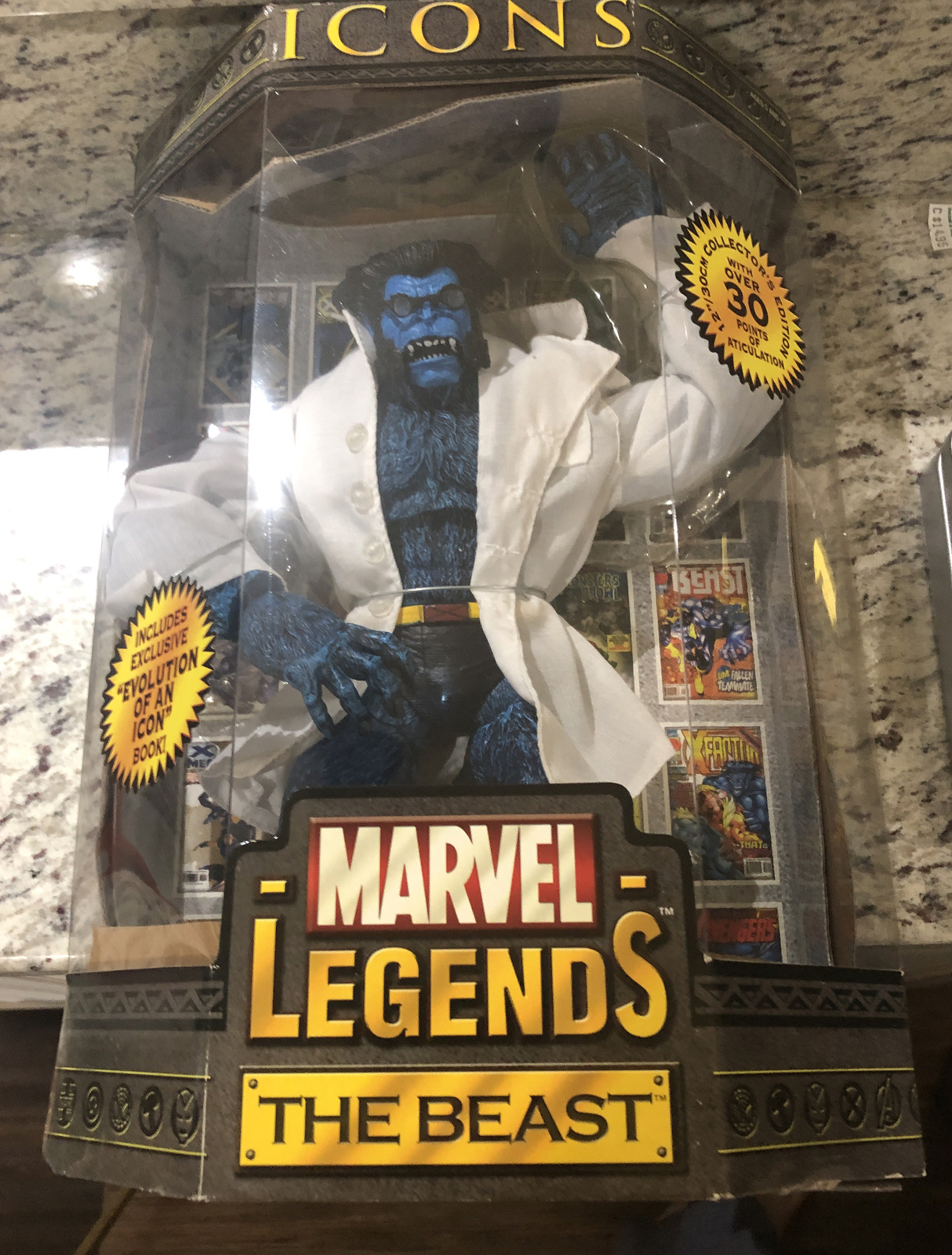 Marvel Legends ICONS Series THE BEAST Toy Figure BLUE Variant LAB COAT MIP