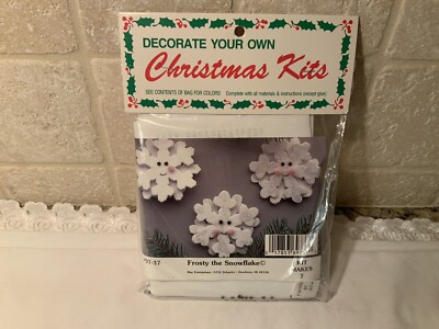 Vintage Merri-Mac FROSTY the SNOWFLAKE 97-37 Ornaments Craft Kit - Makes 7 New