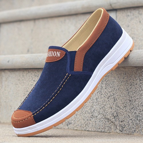 Men Breathable Canvas Shoes Slip on Flats Casual Driving Shoes Footwear Boat - Picture 4 of 11