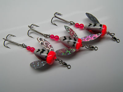 3 Spinner Lure Worden's Spin N Glo #4 Oro Per Pesca Trota Salmone Steelhead