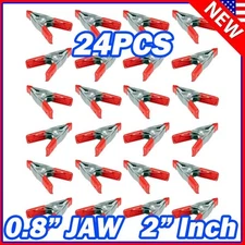 24Pc 2" inch Heavy Duty Metal Spring Clamps DIY Small Tool Clip 0.8" Jaw Opening