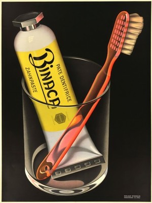17599.Wall Decor Poster.Interior Art.Binaca Toothpaste Swiss Ad Bathroom Dental
