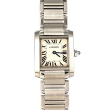 Authentic Cartier Tank Française SM W51008Q3 Stainless Steel Quartz #230-00...
