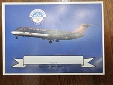 Vtg 1992 Northwest Airlines KLM  McDonnell Douglas DC-9-30 Pilot Trading Card