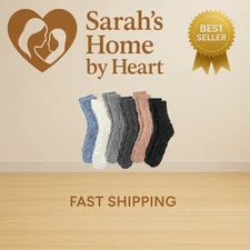 6 Pairs Womens Fuzzy Socks Winter Warm Soft Cozy Fluffy Microfiber House Slee...