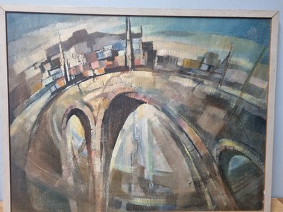 Gordon Kit Thorne Original Öl auf Karton Gemälde handsigniert gerahmt 1969 
