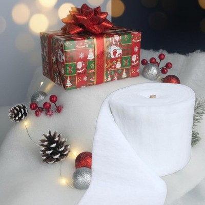 Kunstschneedecke Rolle 10 Meter falsch lang weich weiß Weihnachten Grotte Fleece
