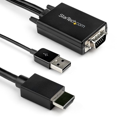 StarTech 2m VGA to HDMI Converter Cable with USB Audio Support - 1080p Analog to
