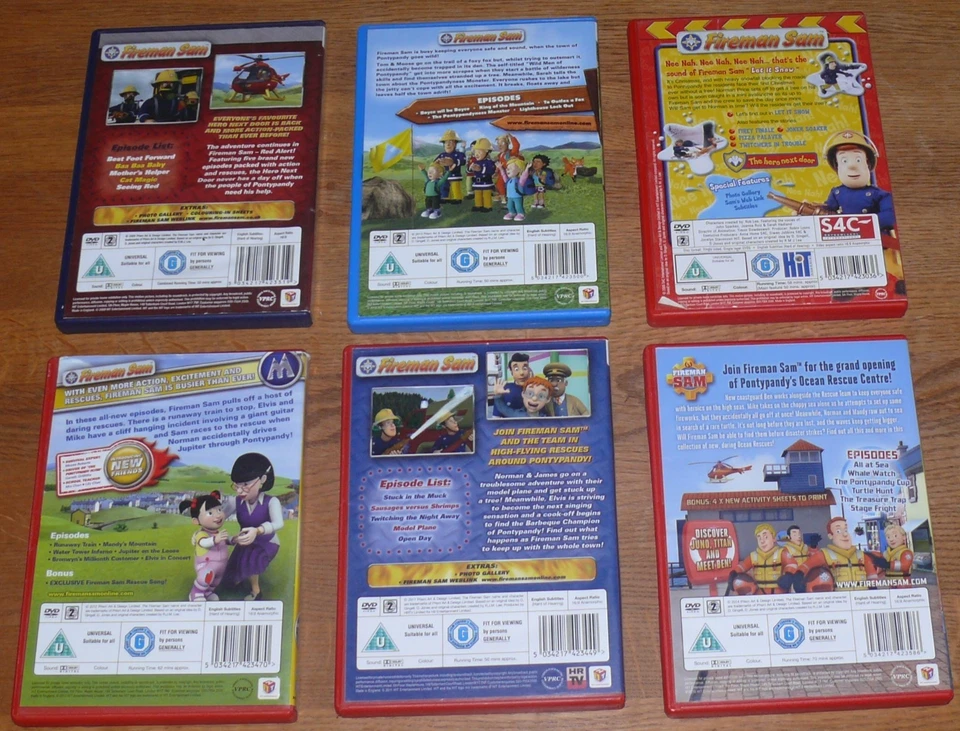 Fireman Sam - 6 DVD Bundle - Discs and Cases in Great Condition - All Region 2 - Image 2 of 2