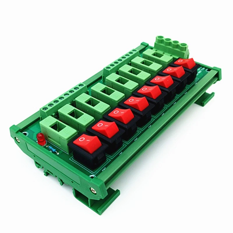 DIN Rail Mount 8 Position Fuse Switch AC/DC Power Distribution Strip Module - Image 2 of 4