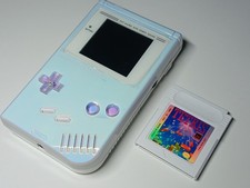Pearl White Nintendo Gameboy DMG w/ IPS Screen and matching custom Tetris