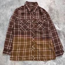 Vintage 70s Brown Levis Panetella Flannel Shirt. Size Large.