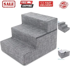 Foldable Foam Pet Steps for Small Dogs and Cats, Portable Ramp Stairs for Cou...