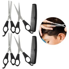 Set of 6 Haircut Trimmer Shears Scissors Comb Hairdresser Barber Tools Shave