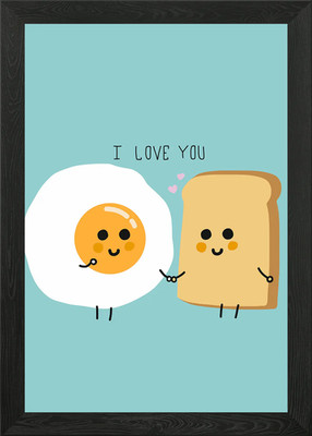 Ich liebe dich Ei Brot Liebhaber Gerahmtes Wandbild Poster Leinwandbild Bild