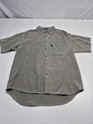 VTG Gramicci Shirt Mens M Gray Textured Cotton Blend Short Sleeve Button Up USA