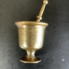 Messing M&ouml;rser mit St&ouml;&szlig;el (M&ouml;rserst&ouml;&szlig;el), goldfarben, M&ouml;rser