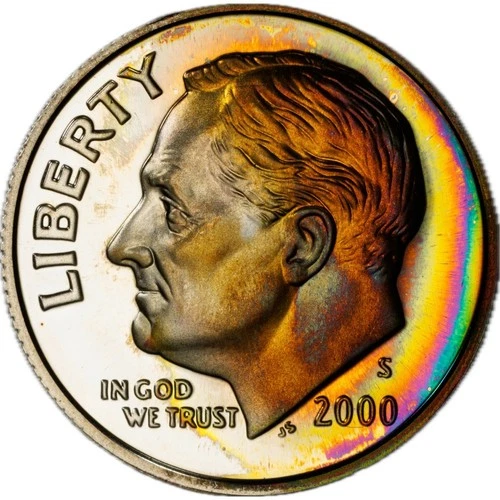 Photo of a 2000-S Roosevelt Dime Proof from an eBay listing that sold on Jul 18, 2026